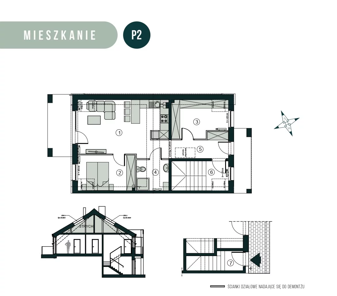 Mieszkanie 66,43 m², piętro 1, oferta nr P2, Aleja Wiśniowa Pogórze, Pogórze, ul. Feliksa Dorsza